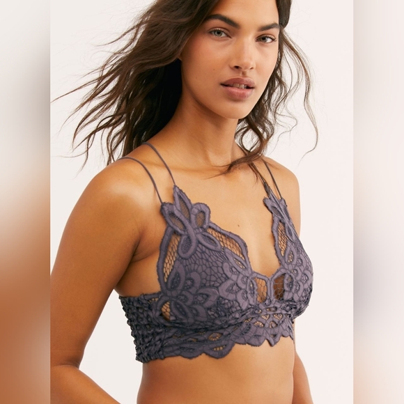 Fp One Other - Free People Adella Bralette Charcoal Size Large